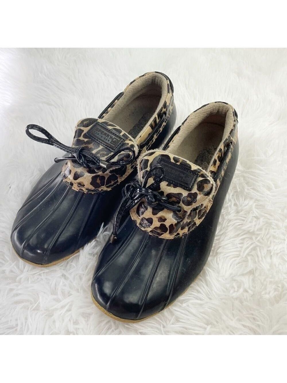 Sperry Topsiders Saltwater Leopard 1‎ Eye Waterproof Duck Boots 8